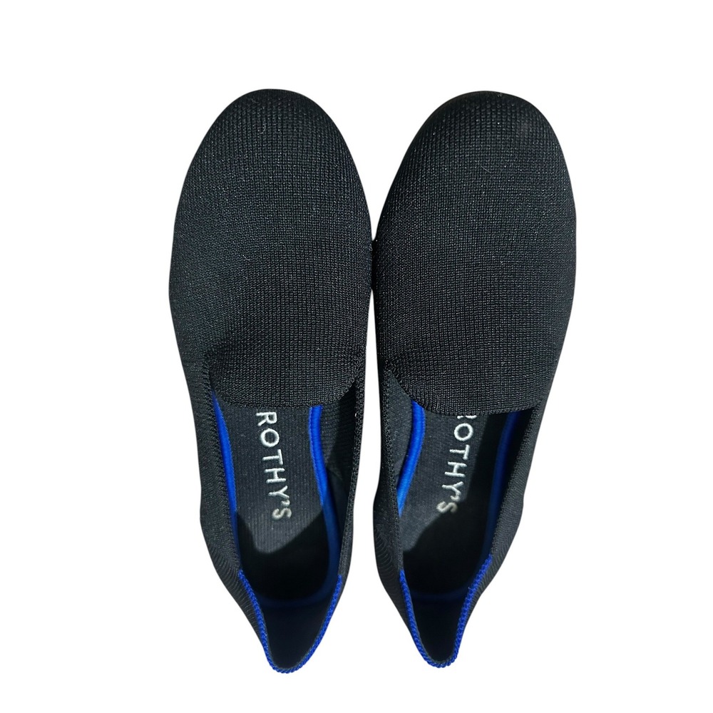 Rothy's The Loafer Womens 7.5 Black Knit Recycled Sustainable Slip On Flat Shoe